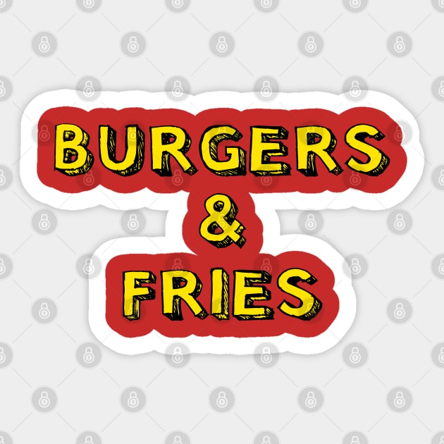 Burgers and Fries Sticker by Sketchy